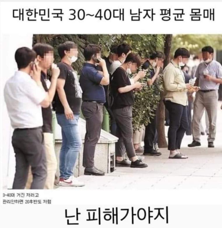 대한민국 30~40대 평균