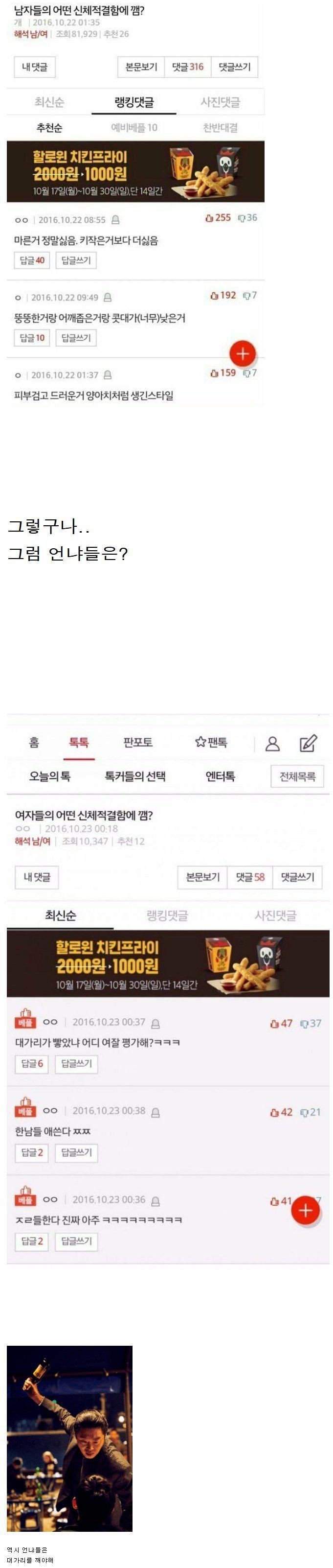 여자들의 신체적 결함