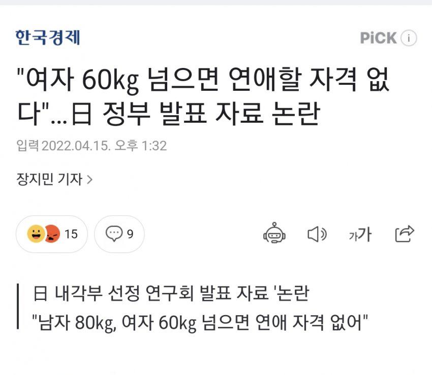 여자 60kg 넘으면 연애할 자격없다