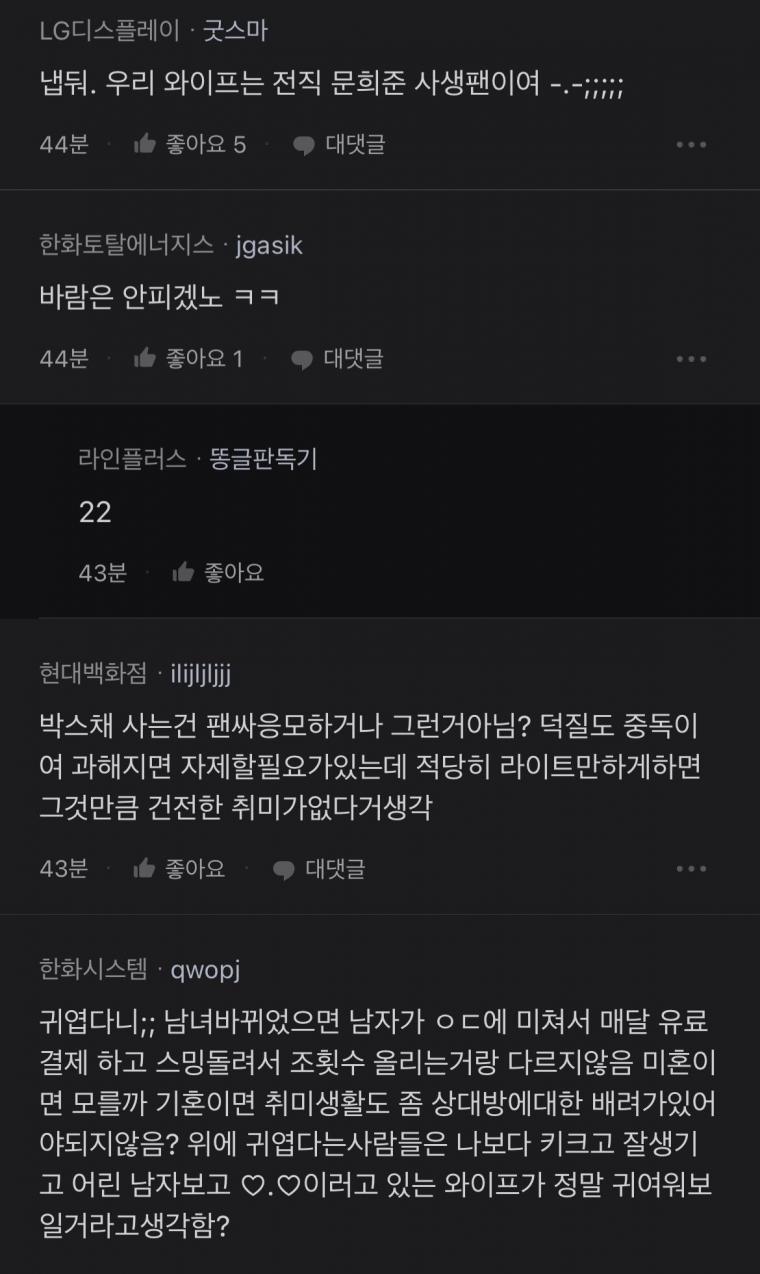 와이프가 아이돌에 미침