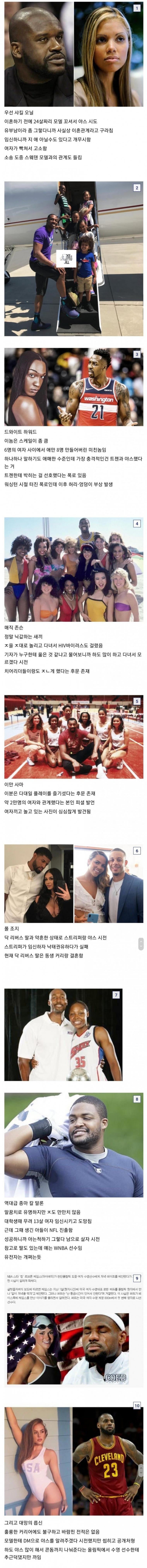 NBA선수들의 문란한 성생활