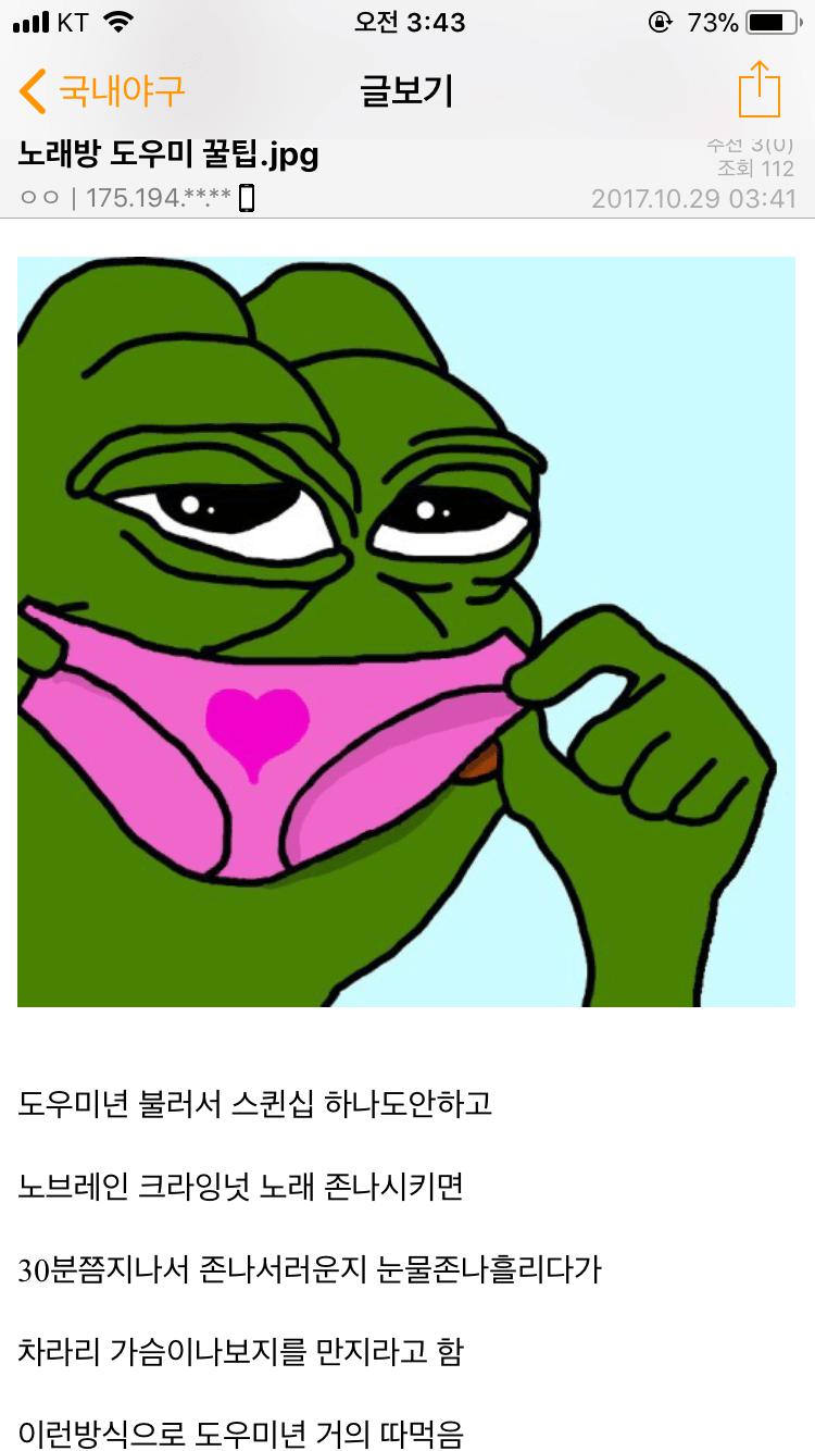 야갤럼이 말하는 노래방 도우미 꿀팁.jpg