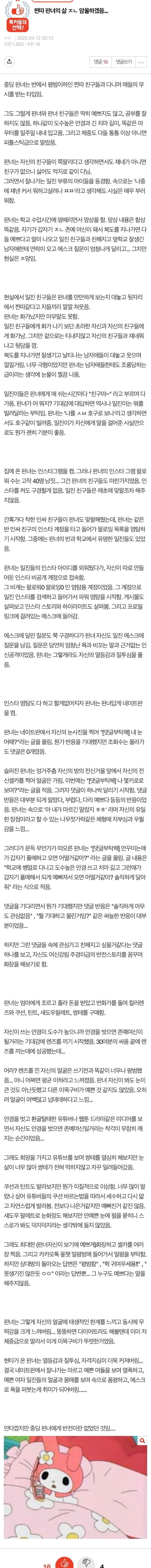 찐따 판녀의 삶