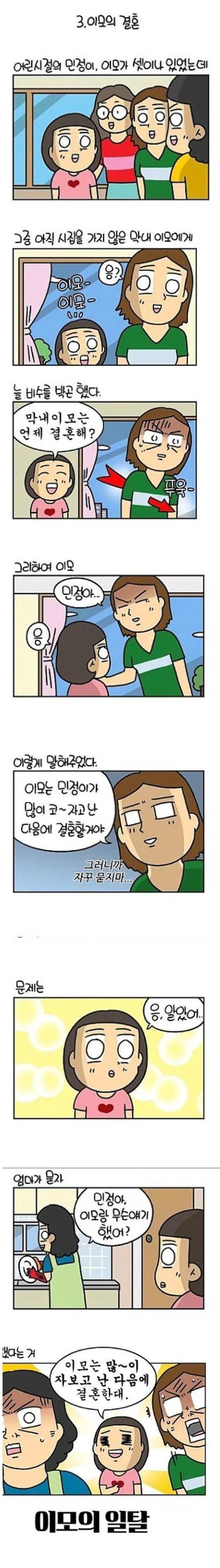 이모한테 결혼 언제하냐고 물어보는 조카