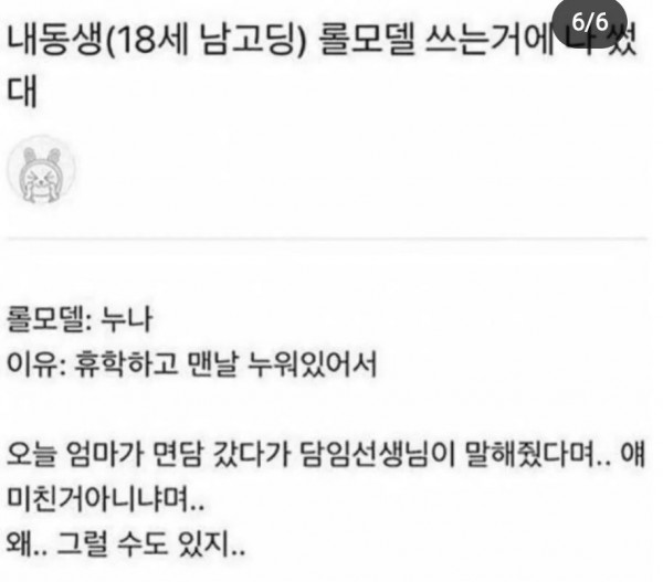 누나가 롤모델인 남동생