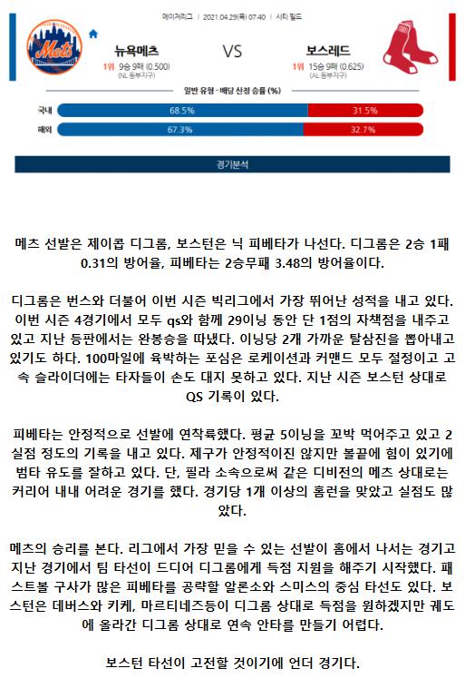 2021년4월29일 보스턴 레드삭스 뉴욕 메츠 해외야구중계 라채티비.png